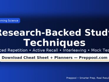 Research-backed study techniques—spaced repetition, active recall, interleaving, mock testing | Preppool