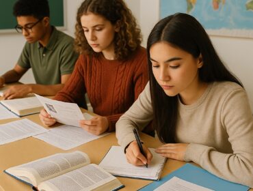 Students preparing for the AP World History exam using focused study strategies