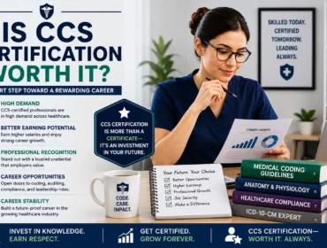 Certified Coding Specialist (CCS) professional reviewing career growth and medical coding opportunities in a modern healthcare office environment.