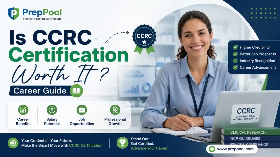 CCRC certification career guide showing salary potential, job opportunities, and career benefits for clinical research professionals.