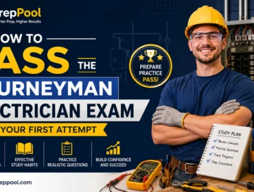 How to pass the Journeyman Electrician Exam on your first attempt using effective study strategies, realistic practice questions, electrical code preparation, and confidence-building exam tips by PrepPool.