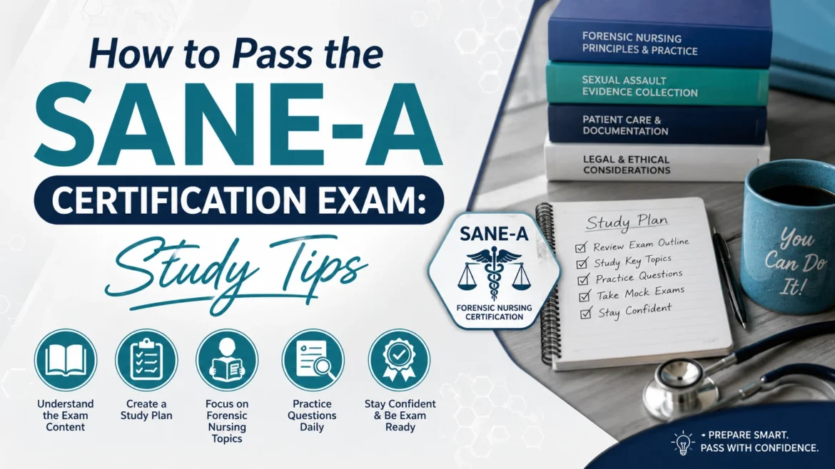 SANE-A certification exam study tips for forensic nursing, patient care, documentation, and exam preparation